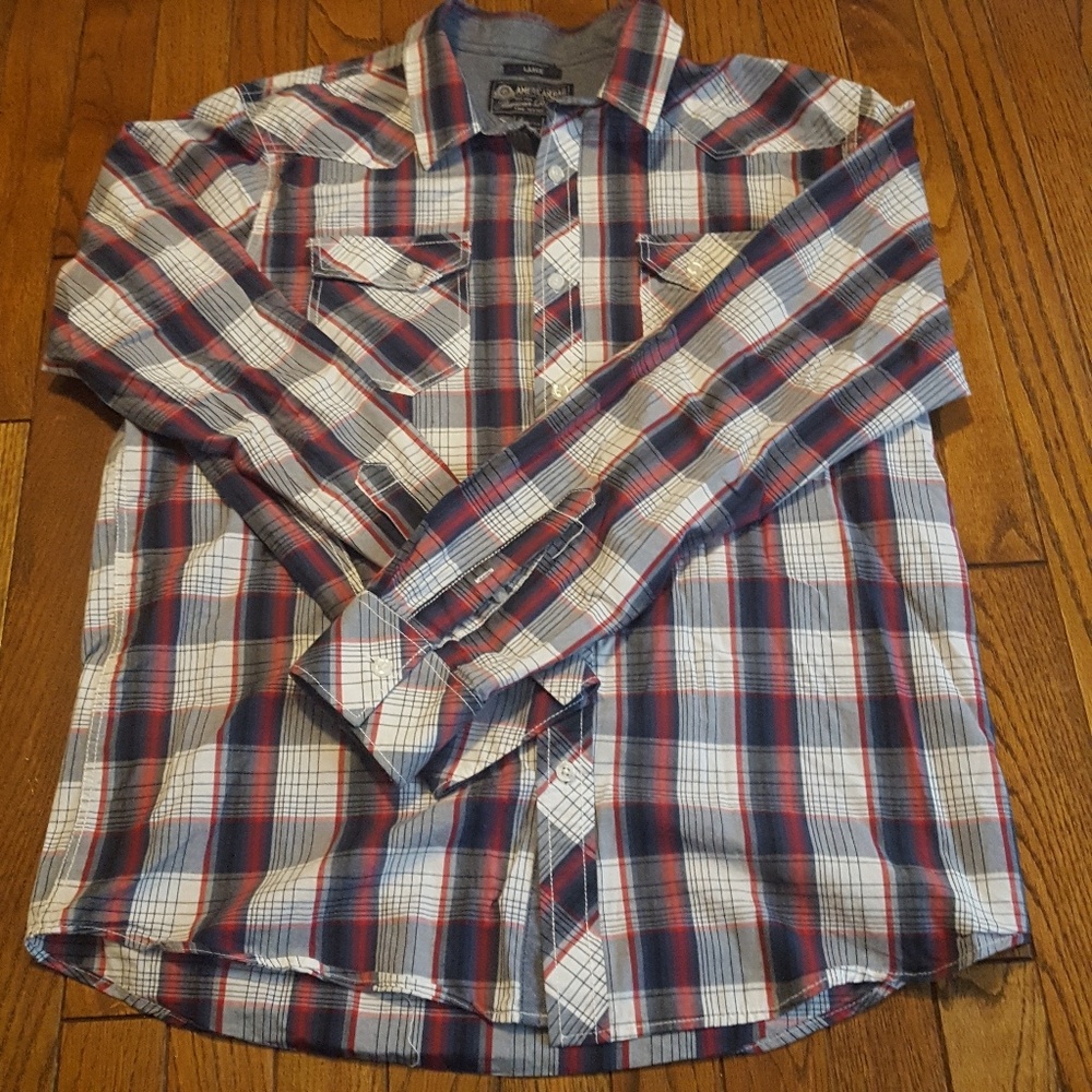 American Rag Plaid Button Down Shirt.